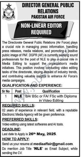DGPR PAF Jobs 2025 
