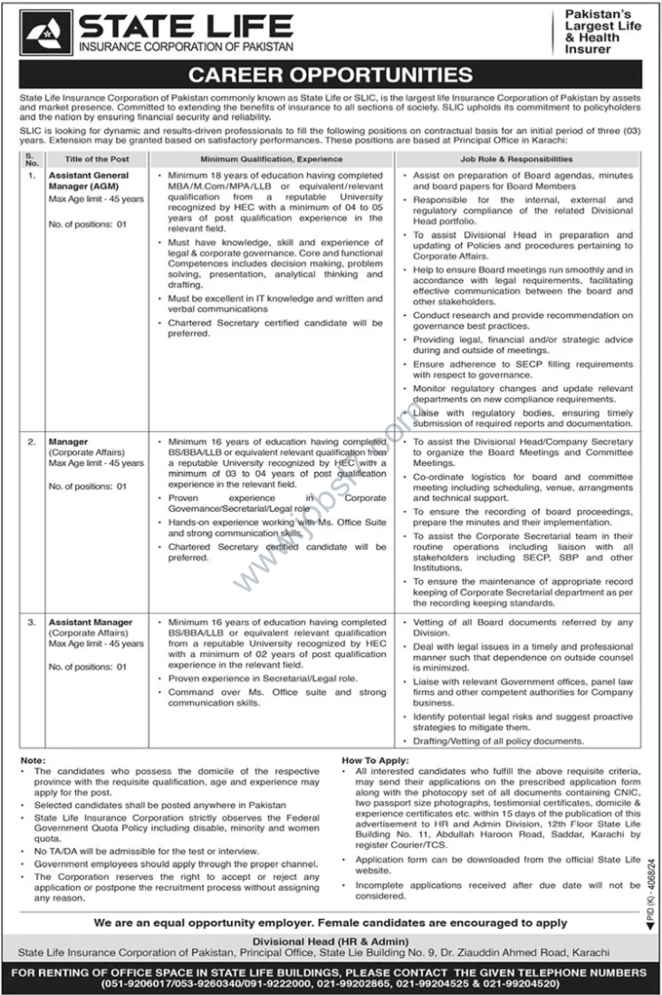 State Life Insurance Corporation Of Pakistan